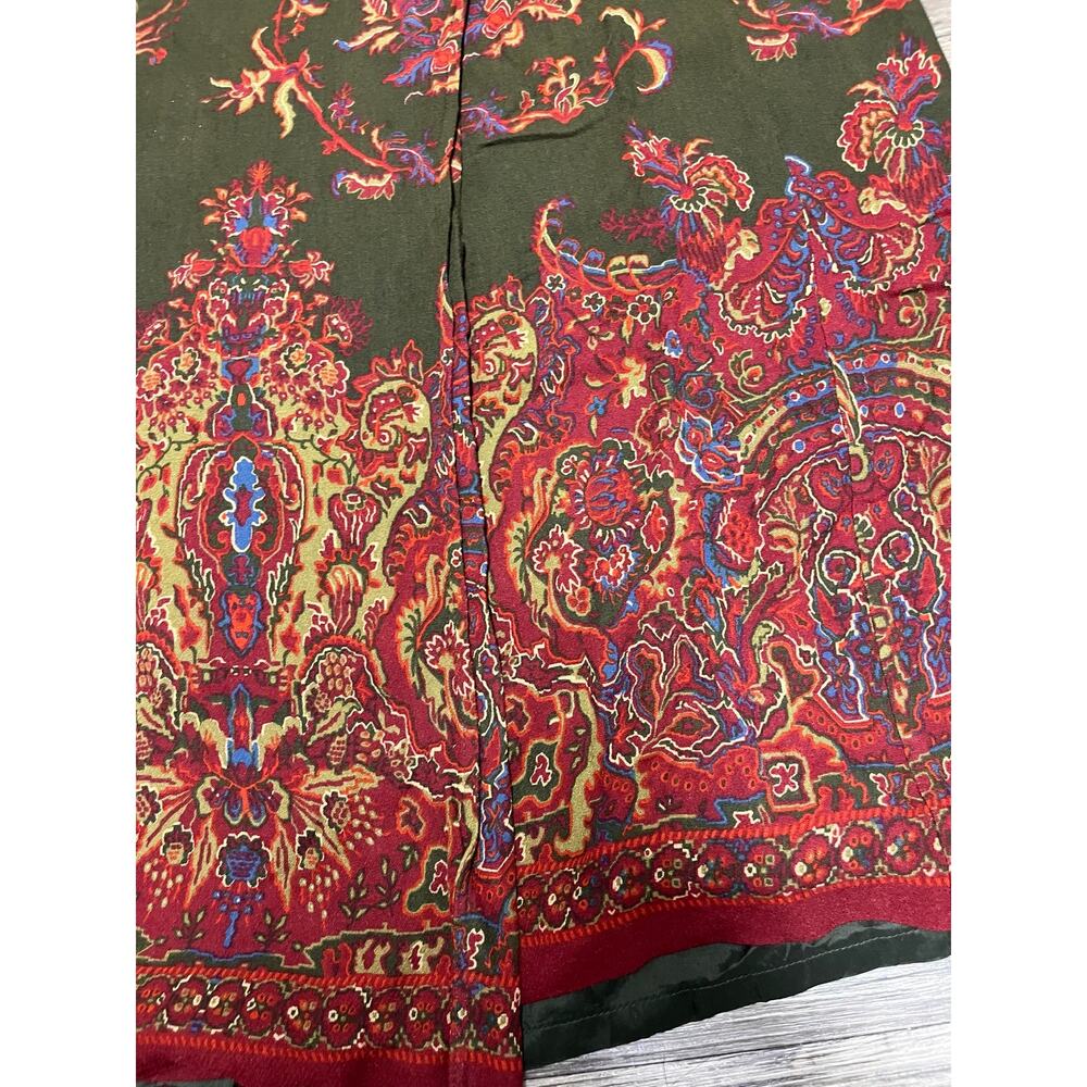 Vintage Lauren Ralph Lauren Paisley Wrap Midi Skirt Wool Blend Boho 6 Equestrian - Picture 7 of 10